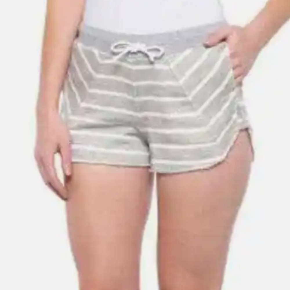 MAAJI | French Terry Striped Graphite Shorts